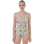 Flowers on a white background pattern                                                                   Sweetheart Tankini Set