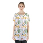 Flowers on a white background pattern                                                                        Skirt Hem Sports Top