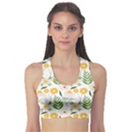 Flowers on a white background pattern                                                                   Women s Sports Bra