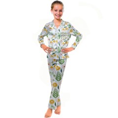 Kids  Satin Long Sleeve Pajamas Set 