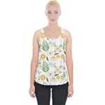 Flowers on a white background pattern                                                                  Piece Up Tank Top