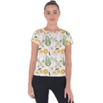 Flowers on a white background pattern                                                                   Short Sleeve Sports Top