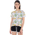 Flowers on a white background pattern                                                                   Open Back Sport Tee