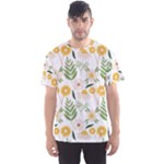 Flowers on a white background pattern                                                                    Men s Sport Mesh Tee