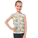 Flowers on a white background pattern                                                                    Kids  Mesh Tank Top