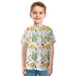 Flowers on a white background pattern                                                                    Kid s Sport Mesh Tee