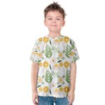 Flowers on a white background pattern                                                                    Kid s Cotton Tee