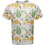 Flowers on a white background pattern                                                                    Men s Cotton Tee