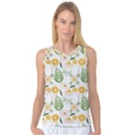 Flowers on a white background pattern                                                                    Women s Basketball Tank Top