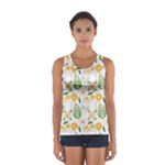 Flowers on a white background pattern                                                                    Women s Sport Tank Top