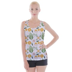 Flowers on a white background pattern                                                                   Criss cross Back Tank Top from ArtsNow.com