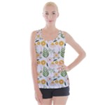 Flowers on a white background pattern                                                                   Criss cross Back Tank Top