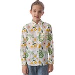 Flowers on a white background pattern                                                              Kids  Long Sleeve Shirt