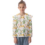 Flowers on a white background pattern                                   Kids  Peter Pan Collar Blouse