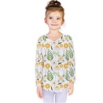 Flowers on a white background pattern                                                                     Kids  Long Sleeve Tee