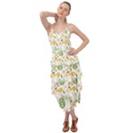 Flowers on a white background pattern                                                                       Layered Bottom Dress