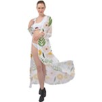 Flowers on a white background pattern                                                                       Maxi Chiffon Beach Wrap