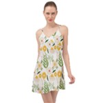 Flowers on a white background pattern                                                                       Summer Time Chiffon Dress