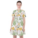 Flowers on a white background pattern                                                                      Sailor Dress