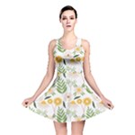 Flowers on a white background pattern                                                                    Reversible Skater Dress