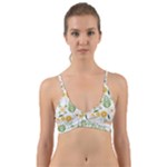 Flowers on a white background pattern                                                                   Wrap Around Bikini Top