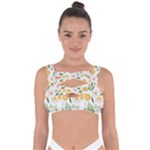 Flowers on a white background pattern                                                                  Bandaged Up Bikini Top