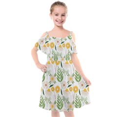 Kids  Cut Out Shoulders Chiffon Dress 