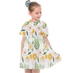 Flowers on a white background pattern                                                                Kids  Sailor Dress