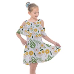 Kids  Shoulder Cutout Chiffon Dress 