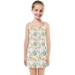 Flowers on a white background pattern                                                                   Kids Summer Sun Dress