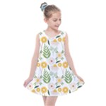 Flowers on a white background pattern                                                                 Kids  Summer Dress