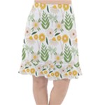 Flowers on a white background pattern                                                                       Fishtail Chiffon Skirt