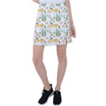 Flowers on a white background pattern                                                                        Tennis Skirt