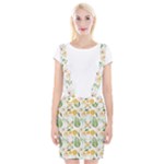 Flowers on a white background pattern                                                                        Braces Suspender Skirt