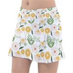 Flowers on a white background pattern                                                                    Tennis Skirt