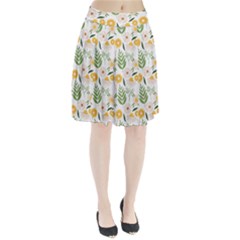 Flowers on a white background pattern                                                                Pleated Skirt from ArtsNow.com