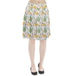 Flowers on a white background pattern                                                                Pleated Skirt