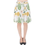 Flowers on a white background pattern                                                                   Velvet High Waist Skirt