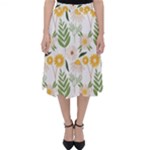 Flowers on a white background pattern                                                                   Folding Skater Skirt