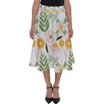 Flowers on a white background pattern                                                                    Perfect Length Midi Skirt