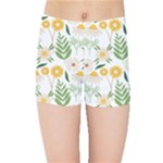 Flowers on a white background pattern                                                                   Kids  Skinny Shorts