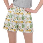 Flowers on a white background pattern                                                                   Stretch Ripstop Shorts