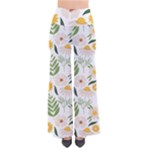 Flowers on a white background pattern                                                                   Women s Chic Palazzo Pants