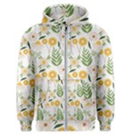 Flowers on a white background pattern                                                                    Men s Zipper Hoodie