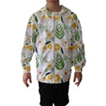 Flowers on a white background pattern                                                                    Hooded Wind Breaker (Kids)