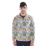 Flowers on a white background pattern                                                                    Wind Breaker (Men)