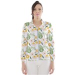 Flowers on a white background pattern                                                                    Wind Breaker (Women)