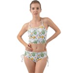 Flowers on a white background pattern                                                                     Mini Tank Bikini Set