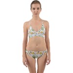 Flowers on a white background pattern                                                                      Wrap Around Bikini Set