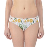 Flowers on a white background pattern                                                                   Hipster Bikini Bottoms